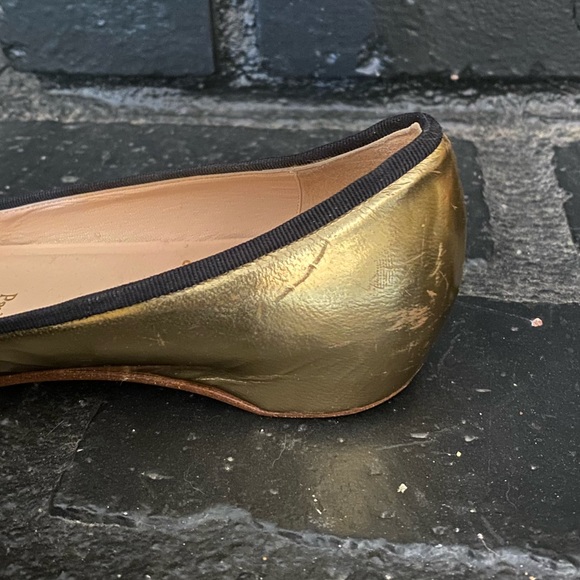 Christian Louboutin gold ballerina peep toe flats - Picture 15 of 16